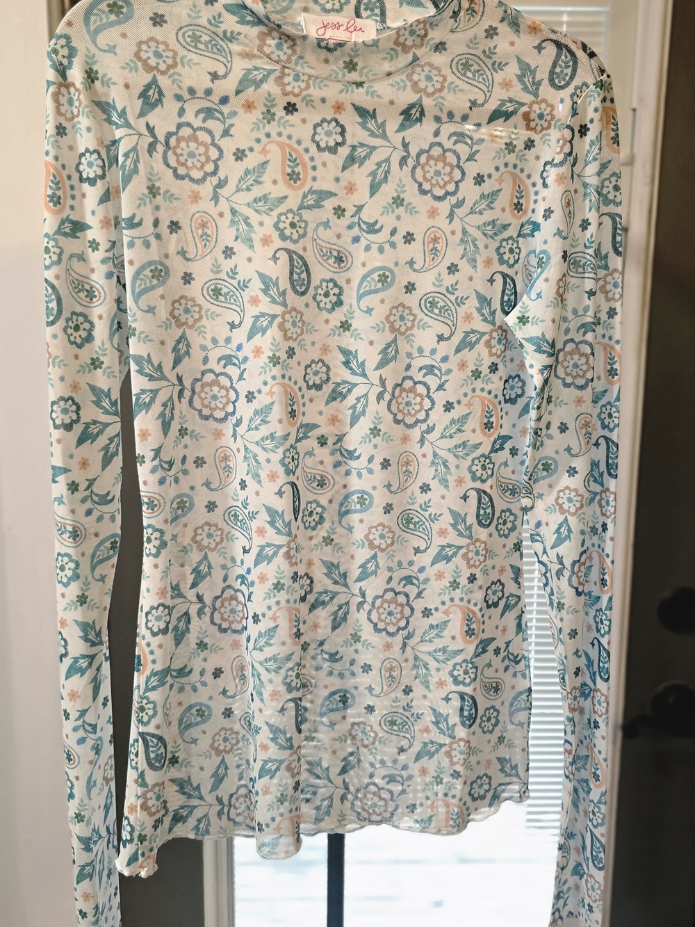 Western Paisley Mesh Top - NWOT